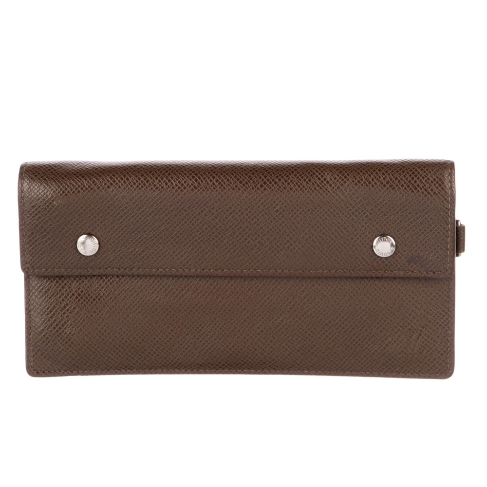 Like New Authentic Louis Vuitton Wallet Brown Saffiano Leather Italian